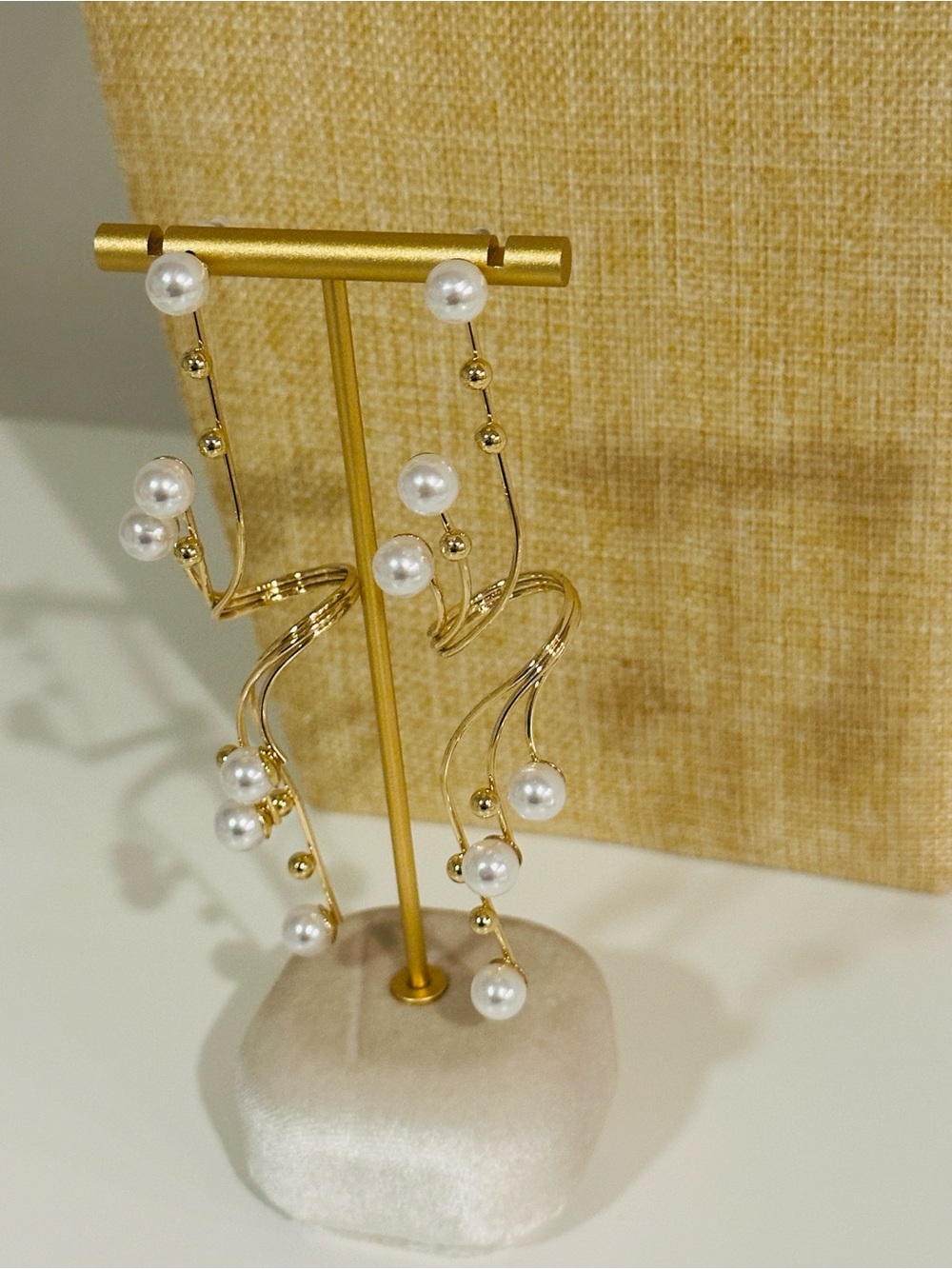 Fashion Jewelry Gold-Tone Pearl Drop Earrings